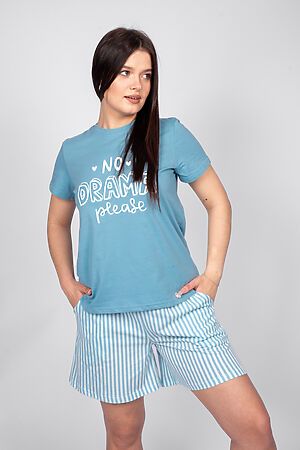 Пижама с шортами 0932 НАТАЛИ (Голубая полоска) 49135 #1018611