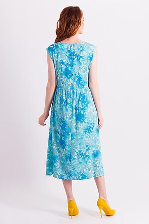 Платье BRASLAVA (Голубой бирюзовый белый цветы) 4805 #1018949
