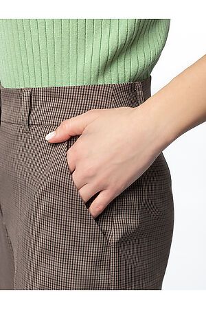 Прямые брюки из эластичной поливискозы ВИЛАТТЕ (Коричневый-бежевый) D24.508 #1020712