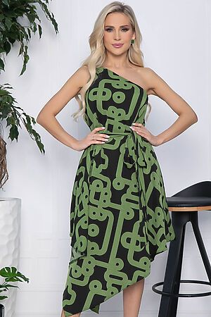 Платье LADY TAIGA (Черно-зеленое) П10645 #1023038