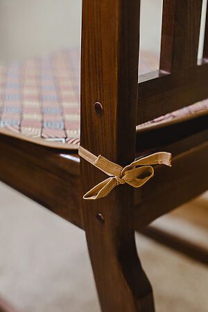 Подушка для мебели Сидушка на стул квадратная НАТАЛИ (Красный ромбик) 49243 #1023484