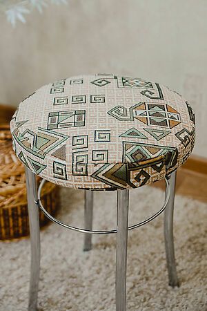 Подушка для мебели Сидушка на табурет круглая НАТАЛИ (Зеленый иероглиф) 49242 #1023489