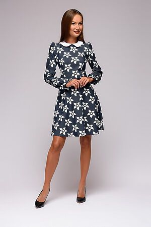 Платье 1001 DRESS, темно-синий (принт) DM00940DB #1024807 купить с доставкой в интернет-магазине OptMoyo.ru