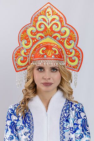 Кокошник Русская Красавица BATIK, красный 1116 к-24 #1035283 купить с доставкой в интернет-магазине OptMoyo.ru