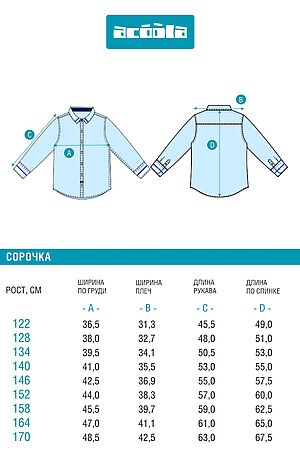 Рубашка ACOOLA, голубой 20140280152 #1038793 купить с доставкой в интернет-магазине OptMoyo.ru