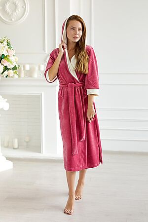 Халат LIKA DRESS, малиновый 391 #1048763 купить с доставкой в интернет-магазине OptMoyo.ru