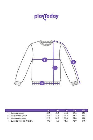 Свитшот PLAYTODAY, сиреневый 32412091 #1051000 купить с доставкой в интернет-магазине OptMoyo.ru