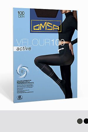 Колготки OMSA, nero (черный) VELOUR ACTIVE 100 #1060509 купить с доставкой в интернет-магазине OptMoyo.ru