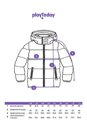Куртка PLAYTODAY, зеленый,черный,белый 32411221 #1062325 купить с доставкой в интернет-магазине OptMoyo.ru