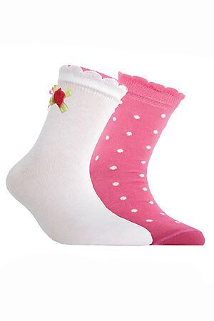 Носки (Комплект 2 пары) CONTE KIDS (Белый-розовый) #106593