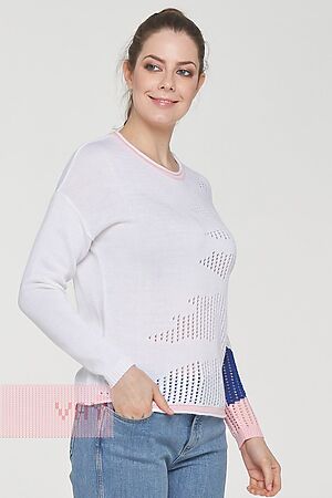 Блузка VAY (белый/темно розовый/т.василек) #115914