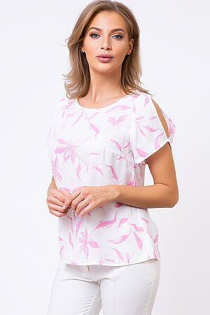Блуза VEMINA (Бело-розовые цветы) 06.5411/682 #121743