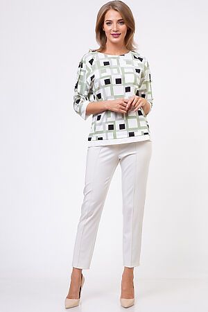 Блуза TUTACHI (Белый/салатовый) А 451.2 #127290