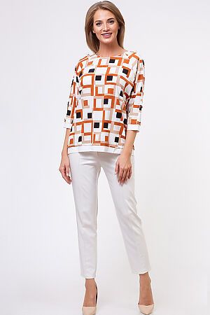 Блуза TUTACHI (Белый/коричневый) А 451.2 #127292
