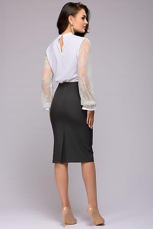 Костюм (Юбка+Блуза) 1001 DRESS (Белый/Серый) DM01028GY #133731