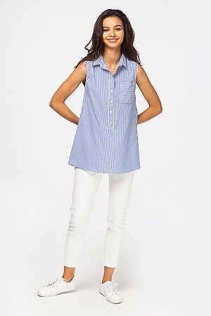 Блуза VILATTE (Белый-синий) D29.637 #134693