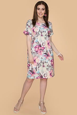 Платье BELLUCHE (Молочный/Серый/Розовый) Иствик #137437