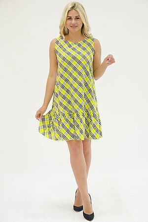 Платье Старые бренды (Клетка косая желтая) П 547 #140050