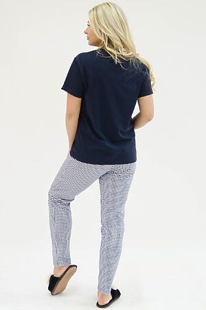 Пижама Старые бренды (Темно-синий+клеточка) ЖП 024 #140063