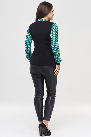 Блуза VAY (Черный/Зеленый) 192-3544-001/1065-5 #152332