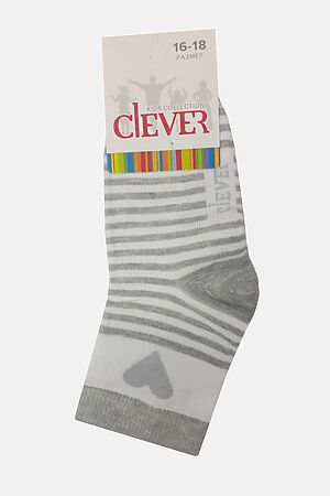 Носки CLEVER (Белый/меланж серый) С413 #156985