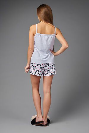 Пижама Старые бренды (Серый + принт панды) #158273
