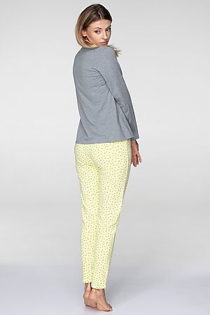 Комплект (Кофта+брюки) KEY (Серый/Желтый) #158459