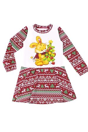 Платье АПРЕЛЬ (Белый/новогодний орнамент) #167449