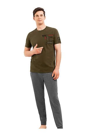 Комплект (футболка+брюки) CLEVER (Т.зелёный/меланж т.серый) MHP490612/2 #170552