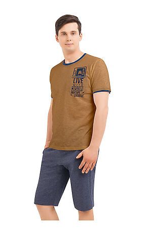 Комплект (шорты+футболка) CLEVER (Коричневый/т.синий) MHP490823/1 #170559