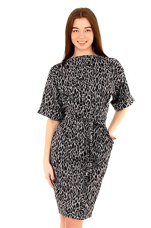 Платье АПРЕЛЬ (Леопард серый+черный) #171602