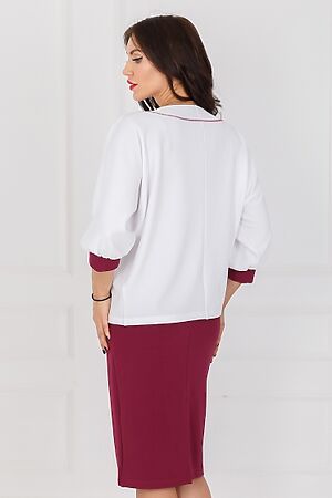 Костюм (юбка+блуза) LADY TAIGA (Белый, вишневый) К1123-15 #173397