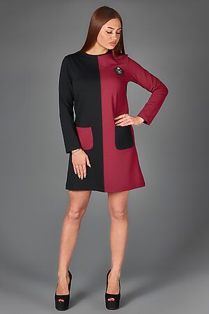 Платье Старые бренды (Черный+Бордовый) П 762 #173627