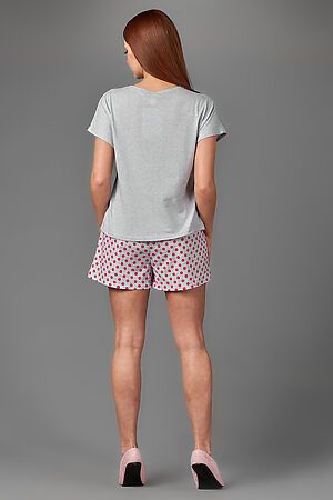 Пижама Старые бренды (Серый+розовый горох) ЖП 022 #174978