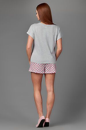 Пижама Старые бренды (Серый+розовый горох) ЖП 022 #174978