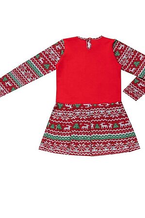Платье АПРЕЛЬ (Красный22+новогодний орнамент) #175021