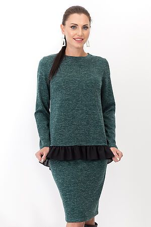 Костюм (Юбка+Блуза) LADY TAIGA (Зеленый/Черный) К1247-8 #176044