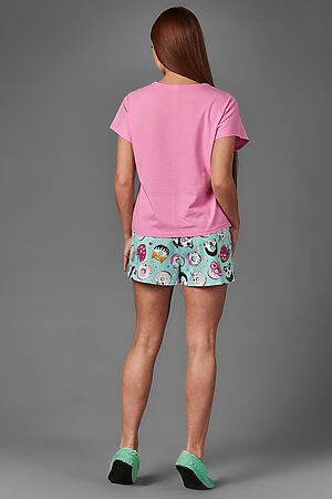 Пижама Старые бренды (Розовый+принт пончики) ЖП 022 #181866