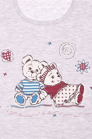 Пижама (футболка+шорты) АПРЕЛЬ (Светло-серый+бордовый) #185496