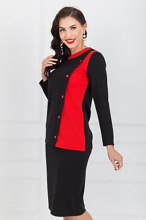 Костюм(Блуза+Юбка) LADY TAIGA (Черный/красный) К1107-8 #186865