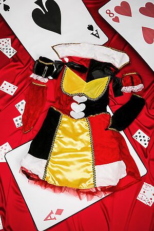 Костюм карточной королевы LA MASCARADE (Желтый, черный, красный) 103519 #187654