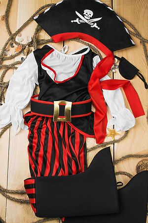 Карнавальный костюм Пирата LA MASCARADE (Черный, белый, красный) 104395 #187800