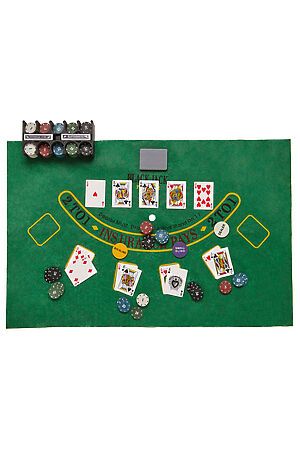 Набор для игры в покер "Большая игра" Nothing Shop (Черный, зеленый, синий) 212739 #188964