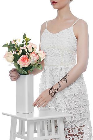 Интерьерный букет Цветы любви из 7 веточек розы Nothing But Love (Белый, розовый, зеленый) 203722 #189836