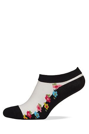 Укороченные носки "Таинственный сад" LE CABARET (Черный, розовый, желтый) 204288 #193049