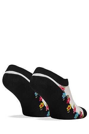 Укороченные носки "Таинственный сад" LE CABARET (Черный, розовый, желтый) 204288 #193049