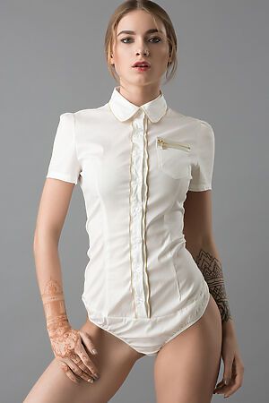 Блузка-боди MERSADA (Белый, золотистый) 52199 #193257