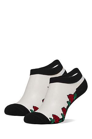 Укороченные носки "Таинственный сад" LE CABARET (Прозрачный, черный, красный) 204280 #193625