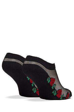 Укороченные носки "Таинственный сад" LE CABARET (Зеленый, черный, красный) 204284 #193931