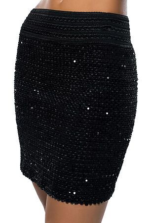 Облегающая мини юбка с пайетками MERSADA (Черный) 103232 #196673